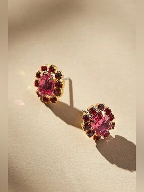 New in box! THE PINK REEF Crystal Petite Stud Earrings